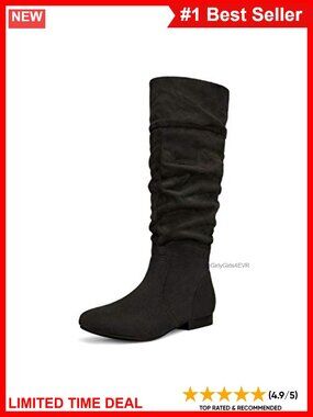 Knee High Slouchy Boots Faux Fur Faux Suede Ruched Winter Women's